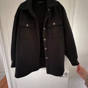 Elegant Black Shirt Jacket